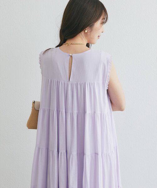 La boutique BonBon(ラブティックボンボン)の「【追加オーダー決定・WEB限定カラーあり・2サイズ展開】ティアードワンピース(ワンピース・レディース・サックスブルー/バイオレット/チャコールグレー/ブラック・FREE/PM)」の10枚目の写真