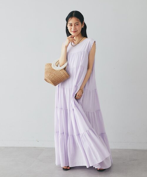 La boutique BonBon(ラブティックボンボン)の「【追加オーダー決定・WEB限定カラーあり・2サイズ展開】ティアードワンピース(ワンピース・レディース・サックスブルー/バイオレット/チャコールグレー/ブラック・FREE/PM)」の11枚目の写真