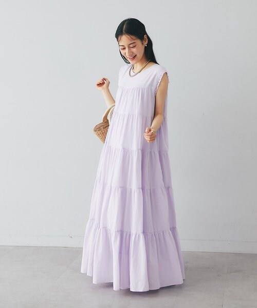 La boutique BonBon(ラブティックボンボン)の「【追加オーダー決定・WEB限定カラーあり・2サイズ展開】ティアードワンピース(ワンピース・レディース・サックスブルー/バイオレット/チャコールグレー/ブラック・FREE/PM)」の13枚目の写真