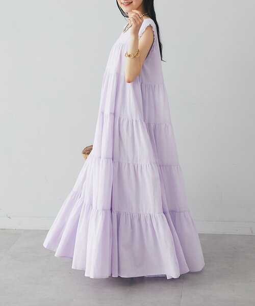 La boutique BonBon(ラブティックボンボン)の「【追加オーダー決定・WEB限定カラーあり・2サイズ展開】ティアードワンピース(ワンピース・レディース・サックスブルー/バイオレット/チャコールグレー/ブラック・FREE/PM)」の15枚目の写真