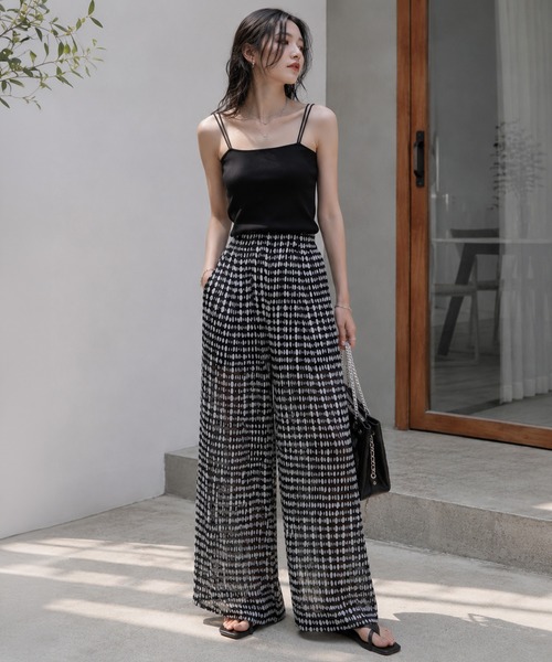 by LEGNA（バイレグナ）の「シアードットリラックスワイドパンツ（その他パンツ・レディース・ブラック・LARGE/SMALL/MEDIUM/X-LARGE）」の2枚目の写真