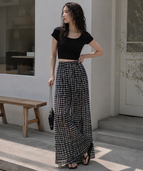 by LEGNA（バイレグナ）の「シアードットリラックスワイドパンツ（その他パンツ・レディース・ブラック・LARGE/SMALL/MEDIUM/X-LARGE）」の4枚目の写真