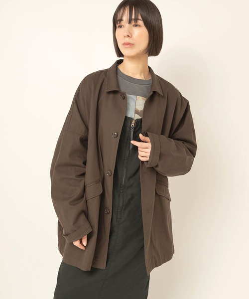 RNA-N(アールエヌエーエヌ)の「J2190 オーバーサイズワークジャケット(カバーオール・レディース・ボルドー/ブラウン/ダークオレンジ/ストーン・FREE)」の5枚目の写真