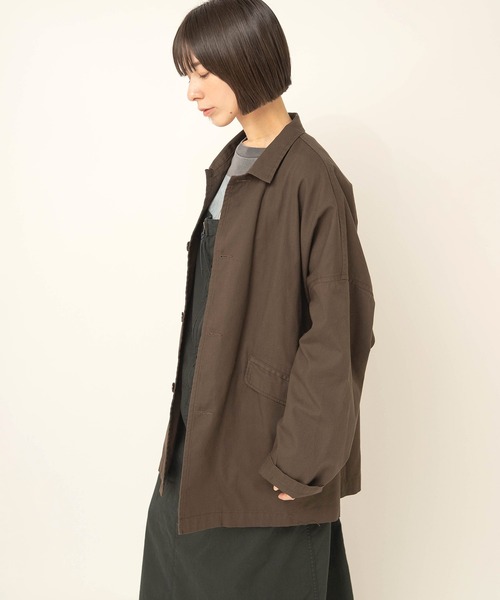 RNA-N(アールエヌエーエヌ)の「J2190 オーバーサイズワークジャケット(カバーオール・レディース・ボルドー/ブラウン/ダークオレンジ/ストーン・FREE)」の6枚目の写真