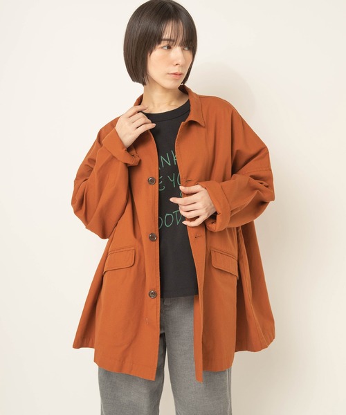RNA-N(アールエヌエーエヌ)の「J2190 オーバーサイズワークジャケット(カバーオール・レディース・ボルドー/ブラウン/ダークオレンジ/ストーン・FREE)」の8枚目の写真