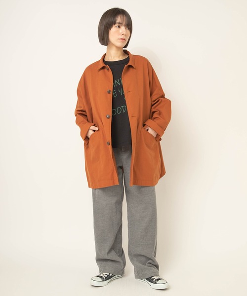 RNA-N(アールエヌエーエヌ)の「J2190 オーバーサイズワークジャケット(カバーオール・レディース・ボルドー/ブラウン/ダークオレンジ/ストーン・FREE)」の12枚目の写真
