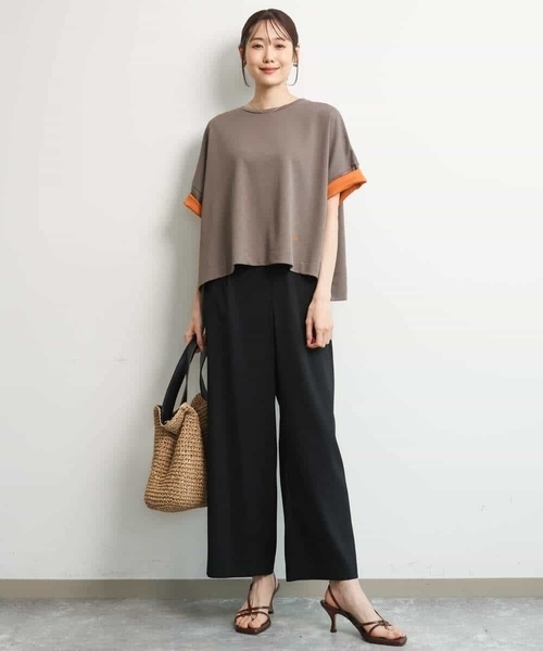 MK MICHEL KLEIN（エムケーミッシェルクラン）の「[洗える]配色デザイン コットン混カットソー（Tシャツ/カットソー・レディース・ブラック/モカ/ブラウン・38）」の13枚目の写真