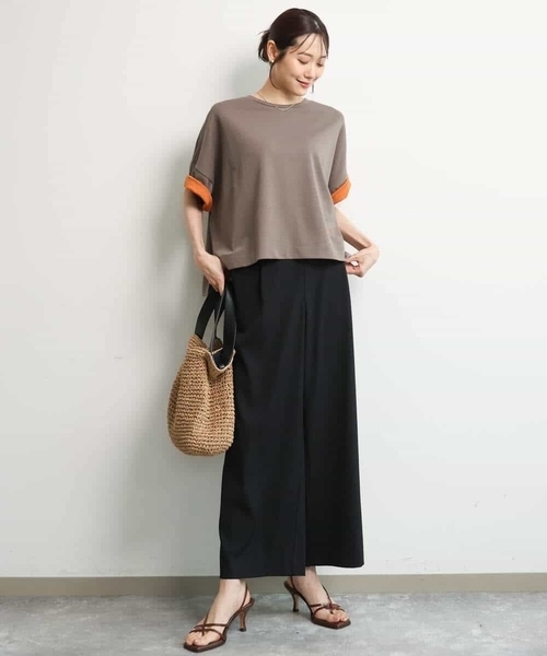 MK MICHEL KLEIN（エムケーミッシェルクラン）の「[洗える]配色デザイン コットン混カットソー（Tシャツ/カットソー・レディース・ブラック/モカ/ブラウン・38）」の14枚目の写真