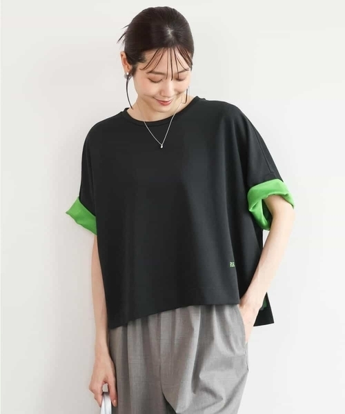 MK MICHEL KLEIN（エムケーミッシェルクラン）の「[洗える]配色デザイン コットン混カットソー（Tシャツ/カットソー・レディース・ブラック/モカ/ブラウン・38）」の15枚目の写真