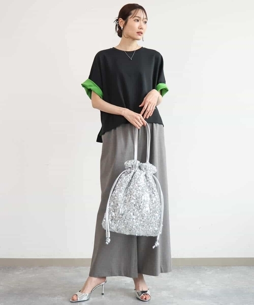 MK MICHEL KLEIN（エムケーミッシェルクラン）の「[洗える]配色デザイン コットン混カットソー（Tシャツ/カットソー・レディース・ブラック/モカ/ブラウン・38）」の17枚目の写真