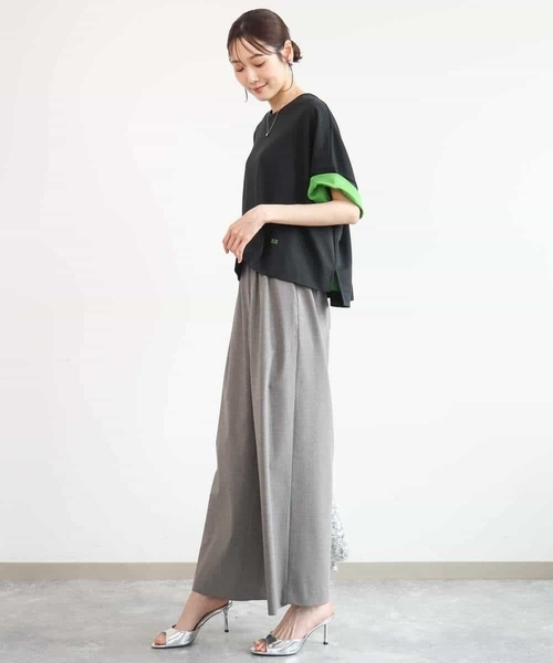 MK MICHEL KLEIN（エムケーミッシェルクラン）の「[洗える]配色デザイン コットン混カットソー（Tシャツ/カットソー・レディース・ブラック/モカ/ブラウン・38）」の18枚目の写真
