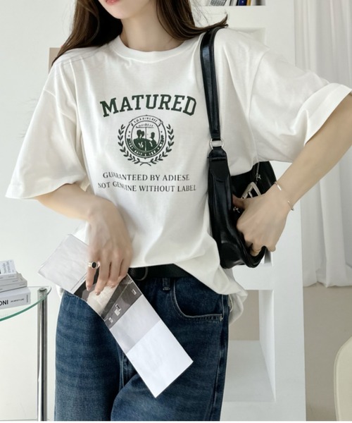 sowme.（ソウミー）の「古着風に着回せる◎【エンブレムカレッジロゴ ベーシック Tシャツ】（Tシャツ/カットソー・レディース・ホワイト系その他/オートミール・SMALL/MEDIUM/LARGE）」の7枚目の写真