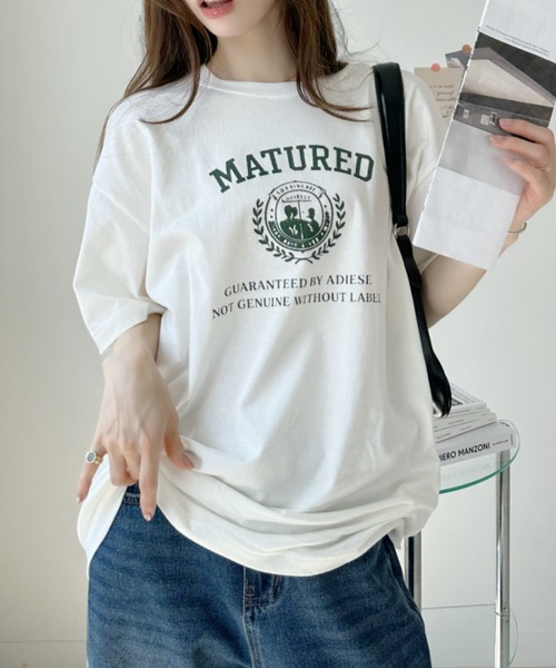 sowme.（ソウミー）の「古着風に着回せる◎【エンブレムカレッジロゴ ベーシック Tシャツ】（Tシャツ/カットソー・レディース・ホワイト系その他/オートミール・SMALL/MEDIUM/LARGE）」の11枚目の写真