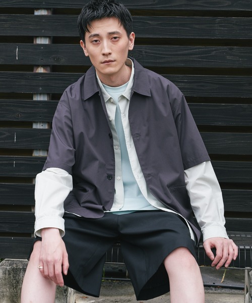 URBAN RESEARCH DOORS（アーバンリサーチドアーズ）の「『URTECH』Aircare ショートスリーブシャツジャケット（シャツ/ブラウス・メンズ・ブラウン/ネイビー/チャコールグレー・MEDIUM/LARGE）」の5枚目の写真