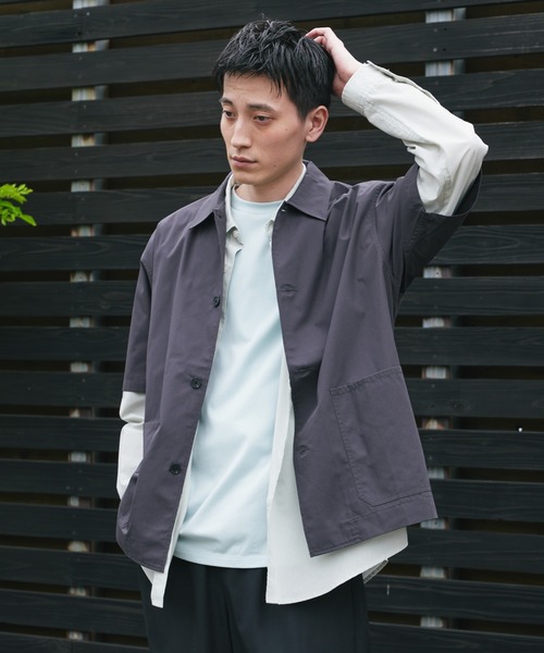 URBAN RESEARCH DOORS（アーバンリサーチドアーズ）の「『URTECH』Aircare ショートスリーブシャツジャケット（シャツ/ブラウス・メンズ・ブラウン/ネイビー/チャコールグレー・MEDIUM/LARGE）」の8枚目の写真