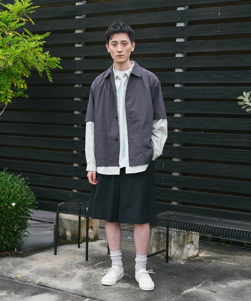 URBAN RESEARCH DOORS（アーバンリサーチドアーズ）の「『URTECH』Aircare ショートスリーブシャツジャケット（シャツ/ブラウス・メンズ・ブラウン/ネイビー/チャコールグレー・MEDIUM/LARGE）」の9枚目の写真