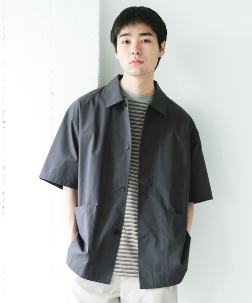 URBAN RESEARCH DOORS（アーバンリサーチドアーズ）の「『URTECH』Aircare ショートスリーブシャツジャケット（シャツ/ブラウス・メンズ・ブラウン/ネイビー/チャコールグレー・MEDIUM/LARGE）」の12枚目の写真