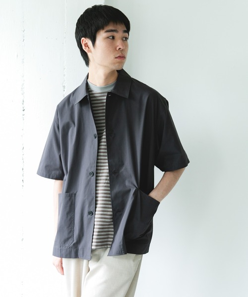 URBAN RESEARCH DOORS（アーバンリサーチドアーズ）の「『URTECH』Aircare ショートスリーブシャツジャケット（シャツ/ブラウス・メンズ・ブラウン/ネイビー/チャコールグレー・MEDIUM/LARGE）」の13枚目の写真