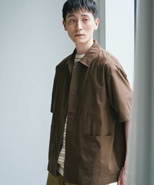 URBAN RESEARCH DOORS（アーバンリサーチドアーズ）の「『URTECH』Aircare ショートスリーブシャツジャケット（シャツ/ブラウス・メンズ・ブラウン/ネイビー/チャコールグレー・MEDIUM/LARGE）」の18枚目の写真