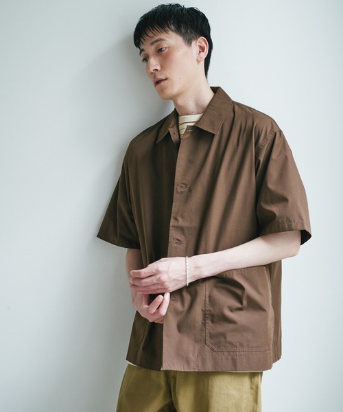 URBAN RESEARCH DOORS（アーバンリサーチドアーズ）の「『URTECH』Aircare ショートスリーブシャツジャケット（シャツ/ブラウス・メンズ・ブラウン/ネイビー/チャコールグレー・MEDIUM/LARGE）」の20枚目の写真