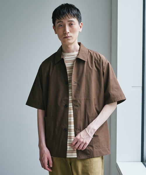 URBAN RESEARCH DOORS（アーバンリサーチドアーズ）の「『URTECH』Aircare ショートスリーブシャツジャケット（シャツ/ブラウス・メンズ・ブラウン/ネイビー/チャコールグレー・MEDIUM/LARGE）」の21枚目の写真