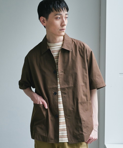 URBAN RESEARCH DOORS（アーバンリサーチドアーズ）の「『URTECH』Aircare ショートスリーブシャツジャケット（シャツ/ブラウス・メンズ・ブラウン/ネイビー/チャコールグレー・MEDIUM/LARGE）」の22枚目の写真