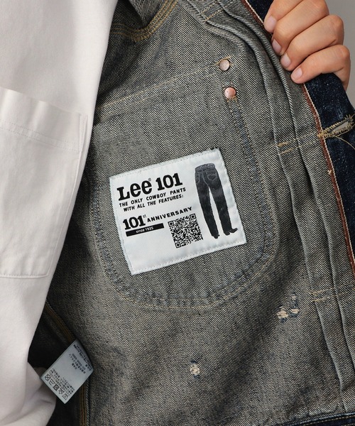 Lee(リー)の「【101 101周年記念特別モデル】ANNIVERSARY 101 ICONIC COWBOY JACKET セットアップ可(デニムジャケット・メンズ・ダークインディゴブルー・LARGE/MEDIUM/SMALL/X-LARGE)」の15枚目の写真