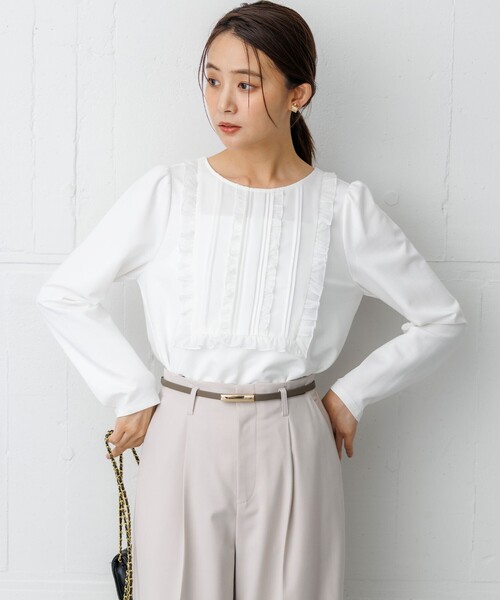 組曲(クミキョク)の「ソフトダンボール フリルカットソー(Tシャツ/カットソー・レディース・ホワイト系/ブラック系・2/3)」の15枚目の写真