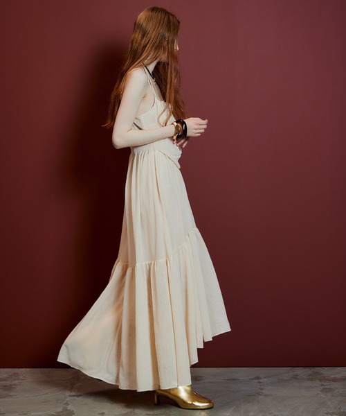 MAISON SPECIAL(メゾンスペシャル)の「Chiffon Lace Camisole Dress/シフォンレースキャミワンピース(ワンピース・レディース・ベージュ/ネイビー・FREE)」の5枚目の写真