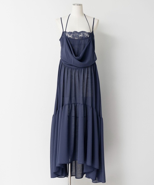 MAISON SPECIAL(メゾンスペシャル)の「Chiffon Lace Camisole Dress/シフォンレースキャミワンピース(ワンピース・レディース・ベージュ/ネイビー・FREE)」の16枚目の写真