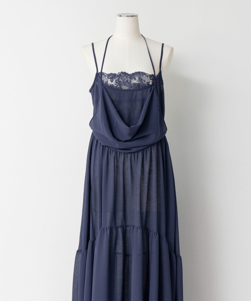 MAISON SPECIAL(メゾンスペシャル)の「Chiffon Lace Camisole Dress/シフォンレースキャミワンピース(ワンピース・レディース・ベージュ/ネイビー・FREE)」の17枚目の写真