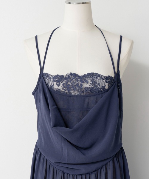 MAISON SPECIAL(メゾンスペシャル)の「Chiffon Lace Camisole Dress/シフォンレースキャミワンピース(ワンピース・レディース・ベージュ/ネイビー・FREE)」の20枚目の写真