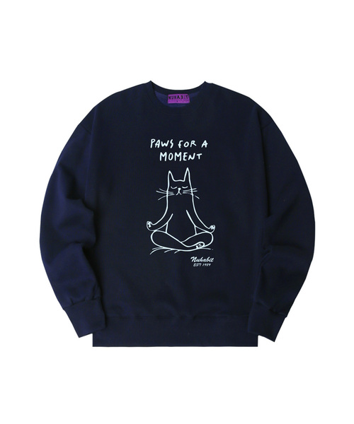 NUHABIT(ニューハビット)の「N/H SLEEP オーバーサイズ 裏起毛 スウェット (SOM4-5NH1340)(スウェット・メンズ・ネイビー/ライトグレー/ホワイト/アイボリー/アッシュグレー/ブラック・MEDIUM/LARGE/X-LARGE)」の6枚目の写真
