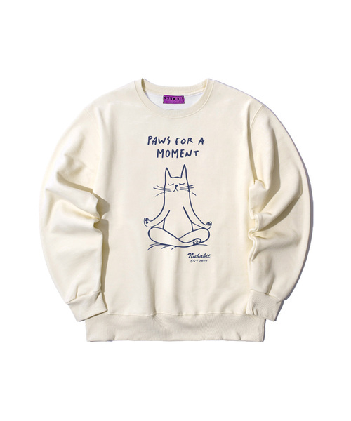 NUHABIT(ニューハビット)の「N/H SLEEP オーバーサイズ 裏起毛 スウェット (SOM4-5NH1340)(スウェット・メンズ・ネイビー/ライトグレー/ホワイト/アイボリー/アッシュグレー/ブラック・MEDIUM/LARGE/X-LARGE)」の3枚目の写真