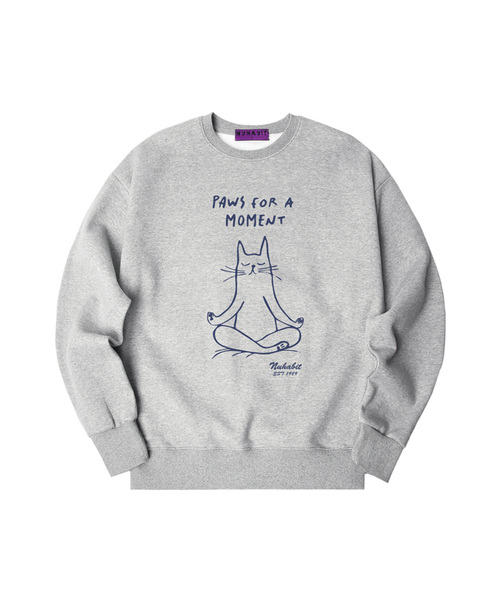 NUHABIT(ニューハビット)の「N/H SLEEP オーバーサイズ 裏起毛 スウェット (SOM4-5NH1340)(スウェット・メンズ・ネイビー/ライトグレー/ホワイト/アイボリー/アッシュグレー/ブラック・MEDIUM/LARGE/X-LARGE)」の5枚目の写真