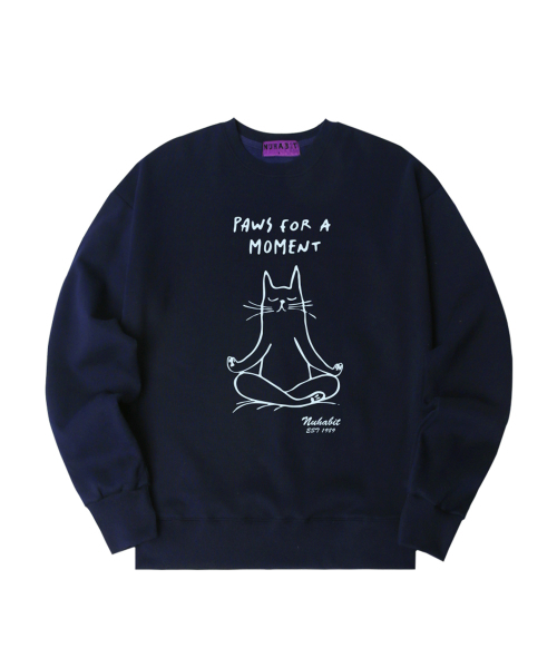 NUHABIT(ニューハビット)の「N/H SLEEP オーバーサイズ 裏起毛 スウェット (SOM4-5NH1340)(スウェット・メンズ・ネイビー/ライトグレー/ホワイト/アイボリー/アッシュグレー/ブラック・MEDIUM/LARGE/X-LARGE)」の9枚目の写真