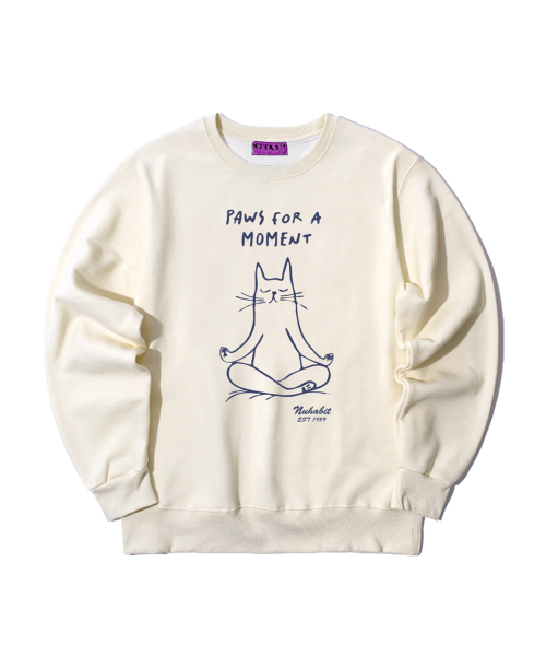 NUHABIT(ニューハビット)の「N/H SLEEP オーバーサイズ 裏起毛 スウェット (SOM4-5NH1340)(スウェット・メンズ・ネイビー/ライトグレー/ホワイト/アイボリー/アッシュグレー/ブラック・MEDIUM/LARGE/X-LARGE)」の12枚目の写真
