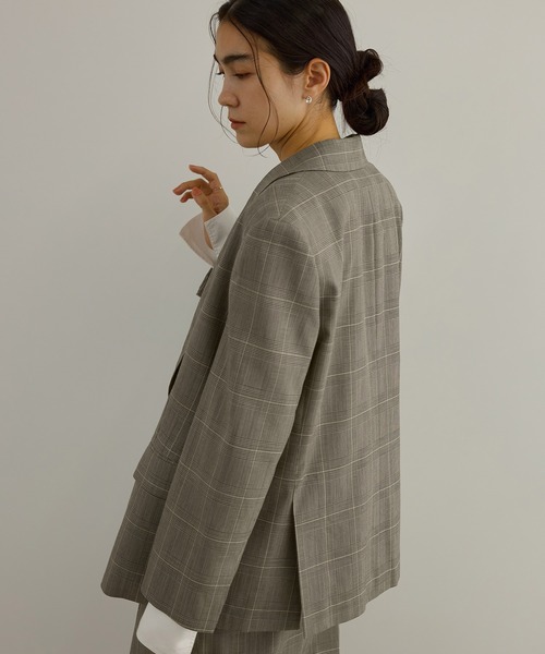 SALON adam et rope'(サロン アダム エ ロペ)の「ハイツイストウールダブルジャケット / セットアップ対応(テーラードジャケット・レディース・ブラウン/ブラック・FREE)」の18枚目の写真