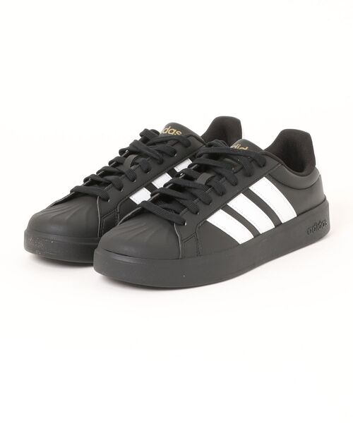 adidas(アディダス)の「adidas アディダス STREETTALK U メンズスニーカー(ストリートトークU) JP8276 コアブラック/フットウェアホワイト/マットゴールド(スニーカー・メンズ・ブラック・25.5cm/26.0cm/26.5cm/27.0cm/27.5cm/28.0cm/29.0cm/30.0cm)」の1枚目の写真