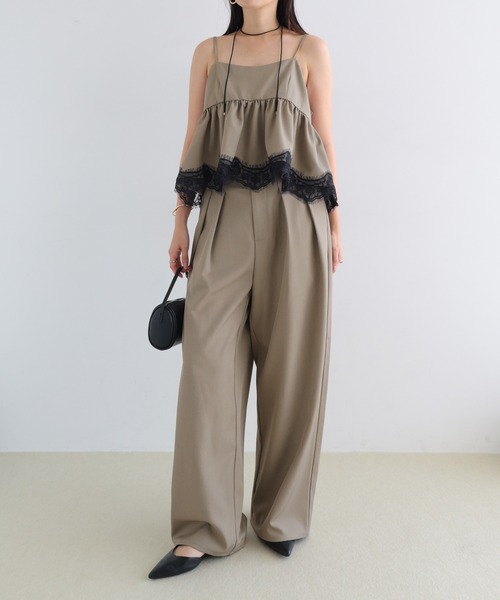 andme(アンドミー)の「2タックロングワイドパンツ【無地/ドット】(その他パンツ・レディース・グレイッシュベージュ/ブラウン/ブラック/ブラウン系その他/ブラック系その他・M/L)」の15枚目の写真
