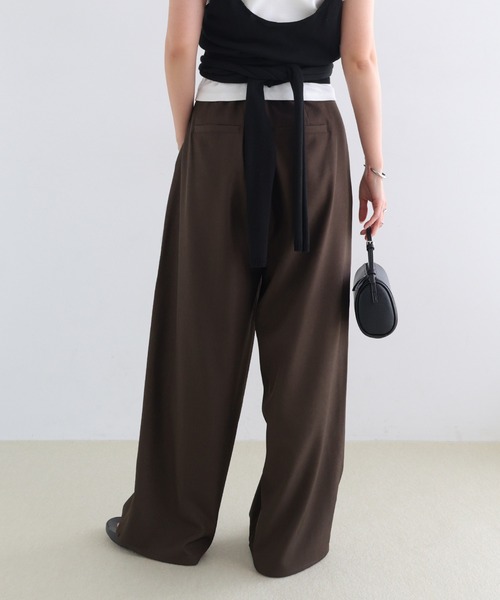 andme(アンドミー)の「2タックロングワイドパンツ【無地/ドット】(その他パンツ・レディース・グレイッシュベージュ/ブラウン/ブラック/ブラウン系その他/ブラック系その他・M/L)」の9枚目の写真