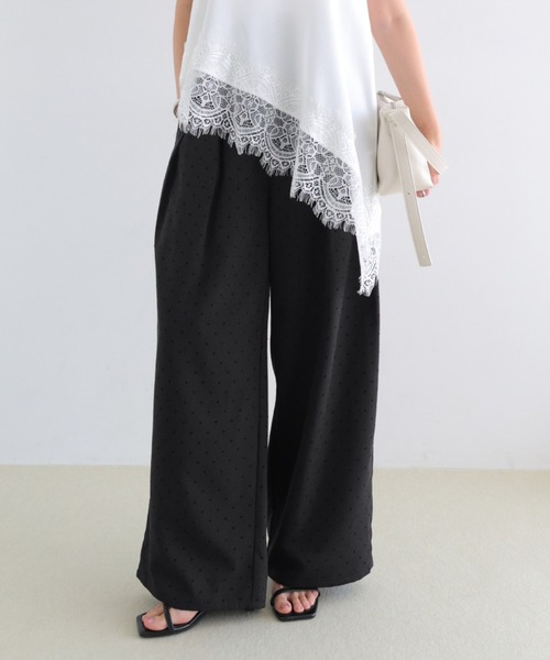 andme(アンドミー)の「2タックロングワイドパンツ【無地/ドット】(その他パンツ・レディース・グレイッシュベージュ/ブラウン/ブラック/ブラウン系その他/ブラック系その他・M/L)」の16枚目の写真