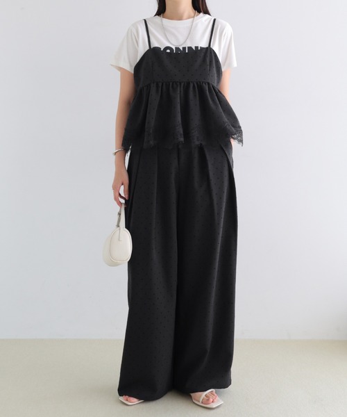 andme(アンドミー)の「2タックロングワイドパンツ【無地/ドット】(その他パンツ・レディース・グレイッシュベージュ/ブラウン/ブラック/ブラウン系その他/ブラック系その他・M/L)」の18枚目の写真