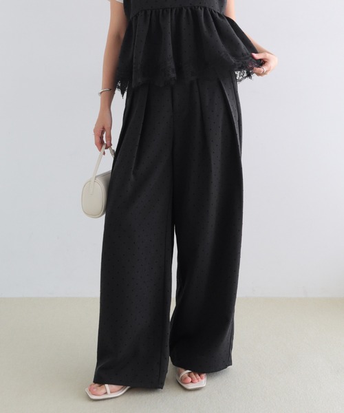 andme(アンドミー)の「2タックロングワイドパンツ【無地/ドット】(その他パンツ・レディース・グレイッシュベージュ/ブラウン/ブラック/ブラウン系その他/ブラック系その他・M/L)」の17枚目の写真