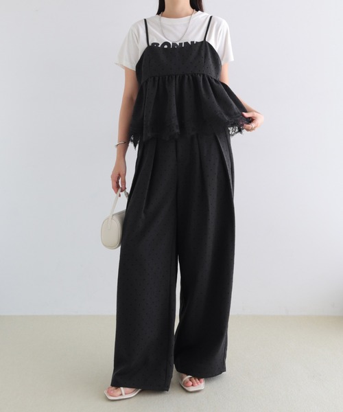 andme(アンドミー)の「2タックロングワイドパンツ【無地/ドット】(その他パンツ・レディース・グレイッシュベージュ/ブラウン/ブラック/ブラウン系その他/ブラック系その他・M/L)」の11枚目の写真