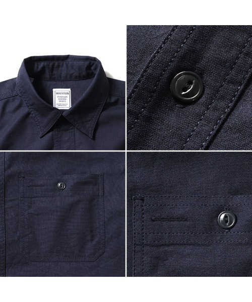 HOUSTON(ヒューストン)の「HOUSTON ヒューストン OXFORD L/S WORK SHIRT オックスフォード 長袖 ワークシャツ(シャツ/ブラウス・メンズ・ピンク/ホワイト・15.5/18.5/17.5/16.5)」の5枚目の写真