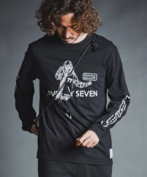 seventy seven(セブンティセブン)の「mlt5785- middle oz L-S fine t-shirt(77lady2) ロングスリーブTシャツ(7726W350)(Tシャツ/カットソー・メンズ・ホワイト/ブラック/ネイビー・S/M/L/XL)」の2枚目の写真