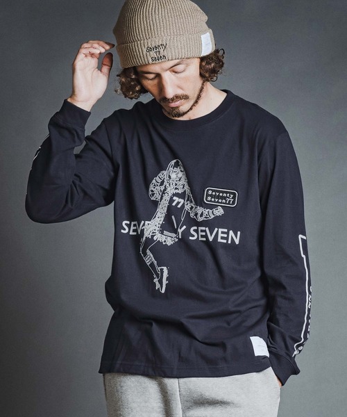 seventy seven(セブンティセブン)の「mlt5785- middle oz L-S fine t-shirt(77lady2) ロングスリーブTシャツ(7726W350)(Tシャツ/カットソー・メンズ・ホワイト/ブラック/ネイビー・S/M/L/XL)」の10枚目の写真