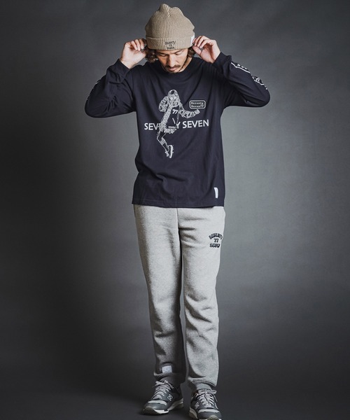 seventy seven(セブンティセブン)の「mlt5785- middle oz L-S fine t-shirt(77lady2) ロングスリーブTシャツ(7726W350)(Tシャツ/カットソー・メンズ・ホワイト/ブラック/ネイビー・S/M/L/XL)」の12枚目の写真