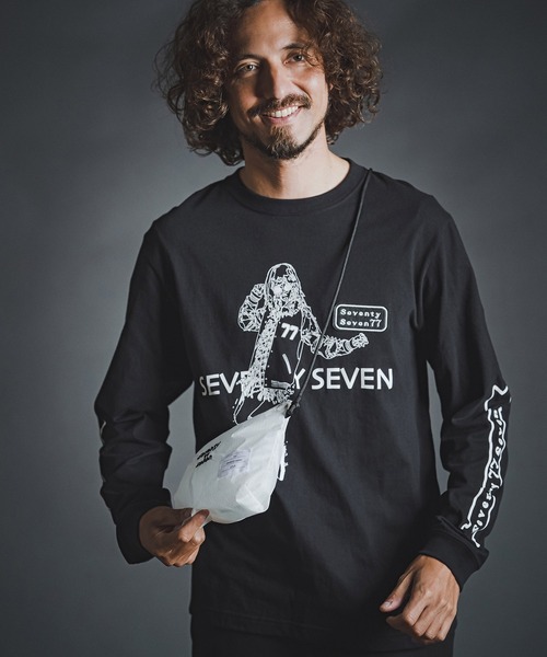 seventy seven(セブンティセブン)の「mlt5785- middle oz L-S fine t-shirt(77lady2) ロングスリーブTシャツ(7726W350)(Tシャツ/カットソー・メンズ・ホワイト/ブラック/ネイビー・S/M/L/XL)」の14枚目の写真